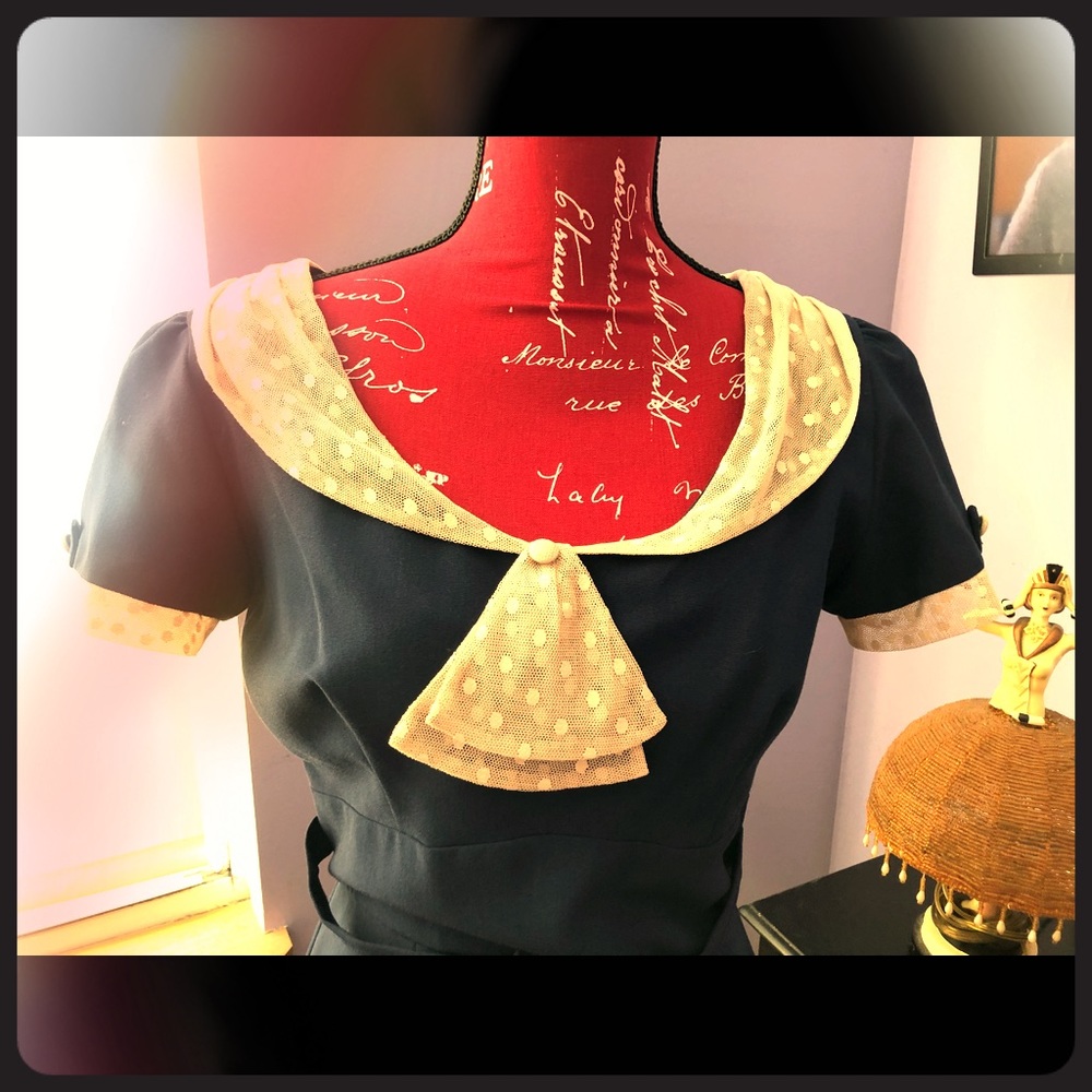 40’s Style Navy blue Dress
